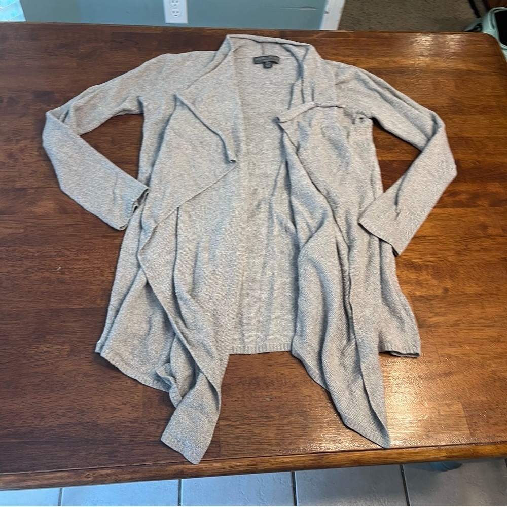 Barefoot Dreams Cozy Chic Lite Island wrap cardigan cream gray color size s/m